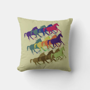 horses pattern farm style decor throw pillow
