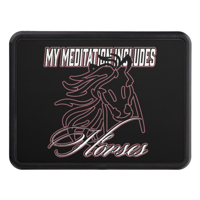 Horses Pink Black Trailer Hitch Cover (Front)