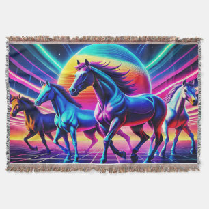 HORSES PLANET THROW BLANKET