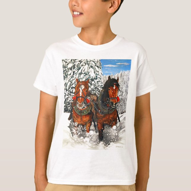 Horses plowing T-Shirt (Front)