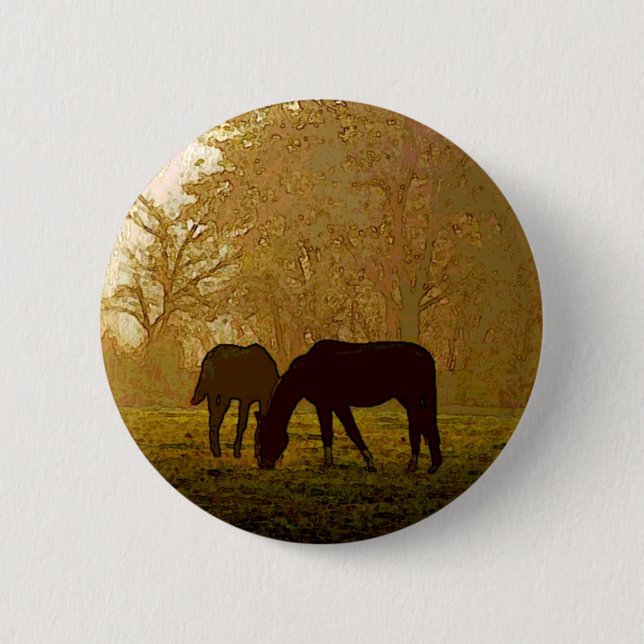 Horses Pop Art 2 Inch Round Button (Front)