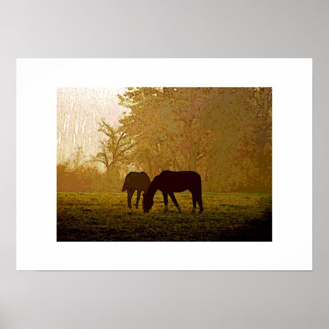 Horses Pop Art Poster Print - Horse Posters (Front)