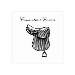 Horses - Preppy Equestrian Tack Saddle Colour Rubber Stamp