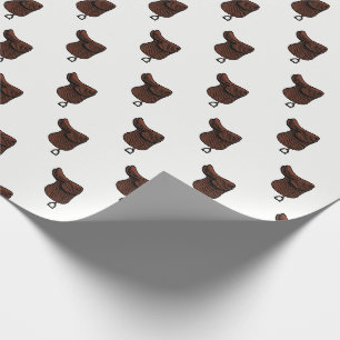 Horses - Preppy Equestrian Tack Saddle Colour Wrapping Paper