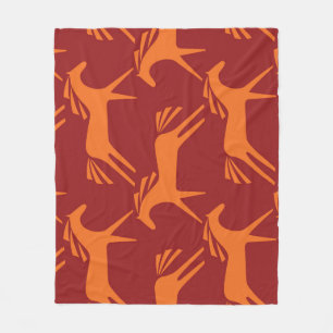 Horses: Red Seamless Equestrian Beauty. Fleece Blanket