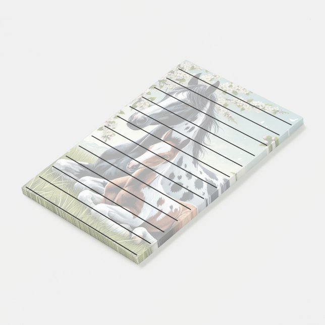 Horses Resting Among Vibrant Flowers and Greenery  Post-it Notes (Angled)