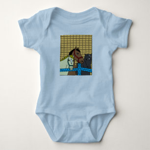 Horses Rider Pony Girl Baby Bodysuit