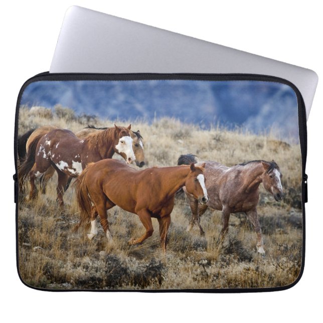 Horses Roaming the Hills Laptop Sleeve (Front)