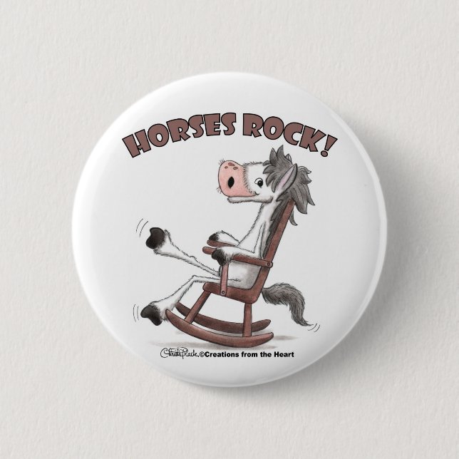Horses Rock! 2 Inch Round Button (Front)