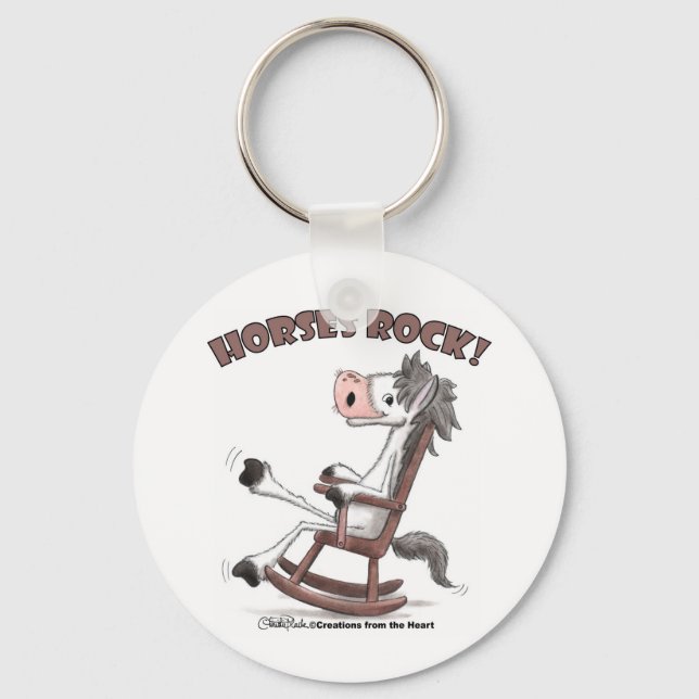 Horses Rock! Keychain (Front)