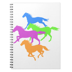 Horses run color - Choose background color Notebook