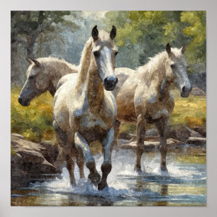 horses run  poster