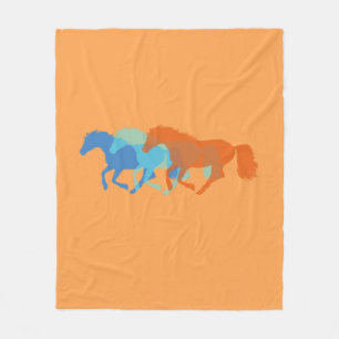 Horses Running Fleece Blanket