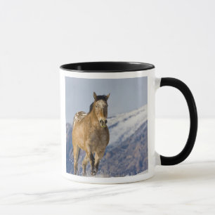 Horses Running in Snow Mug