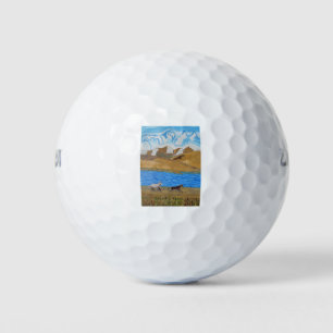 Horses running in the Mountains Golf Balls