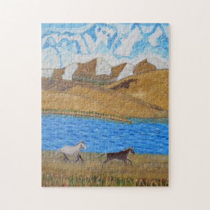 Horses running in the Mountains Jigsaw Puzzle