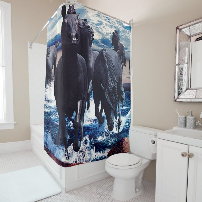 Horses Running In The Water (In Situ)