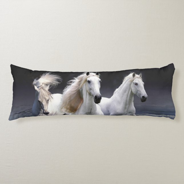 Horses running  throw pillow (Front)