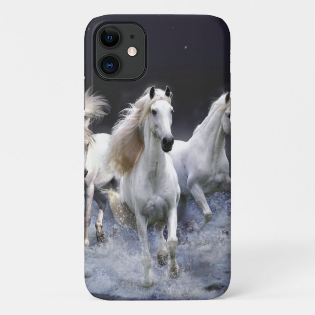 Horses running  throw pillow Case-Mate iPhone case (Back)