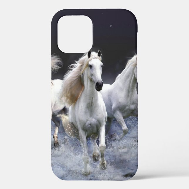 Horses running  throw pillow Case-Mate iPhone case (Back)