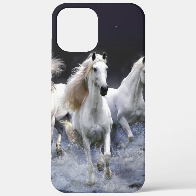 Horses running  throw pillow Case-Mate iPhone case (Back)