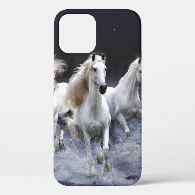 Horses running  throw pillow Case-Mate iPhone case (Back)
