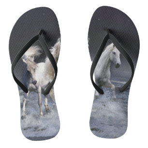 Horses running  throw pillow flip flops
