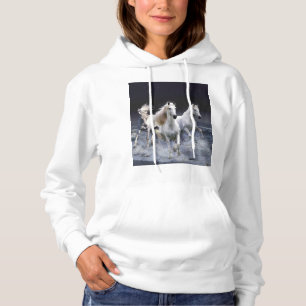 Horses running  throw pillow hoodie