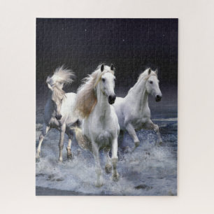 Horses running  throw pillow jigsaw puzzle