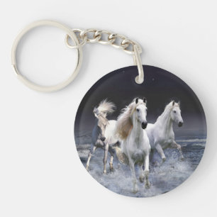 Horses running  throw pillow keychain
