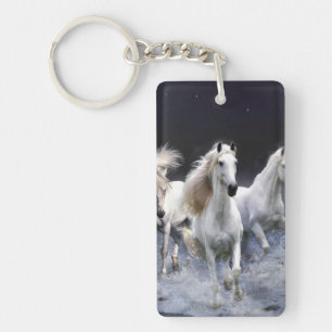 Horses running  throw pillow keychain
