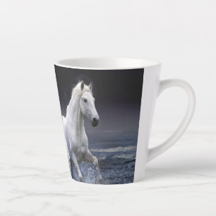 Horses running throw pillow latte mug