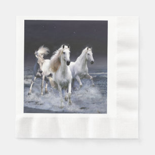 Horses running throw pillow napkin