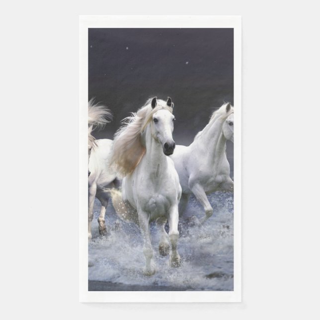 Horses running  throw pillow napkin (Front)