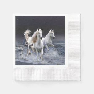 Horses running throw pillow napkin