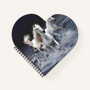 Horses running throw pillow notebook