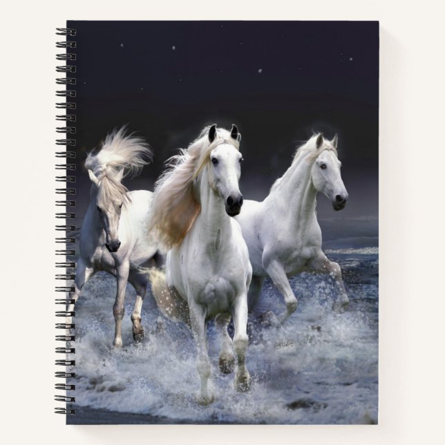 Horses running  throw pillow notebook (Front)