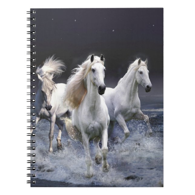 Horses running  throw pillow notebook (Front)