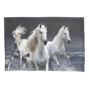 Horses running  throw pillow pillowcase