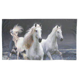Horses running  throw pillow pillowcase