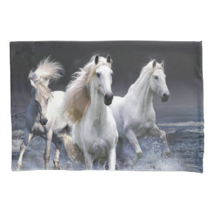 Horses running  throw pillow pillowcase
