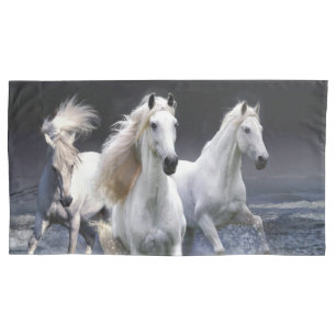 Horses running  throw pillow pillowcase