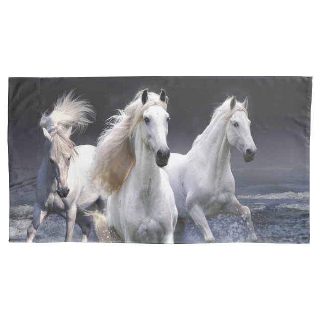 Horses running  throw pillow pillowcase (Front)