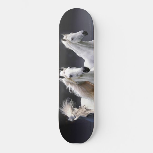 Horses running  throw pillow skateboard (Front)