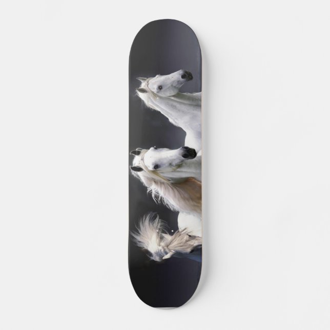 Horses running  throw pillow skateboard (Front)