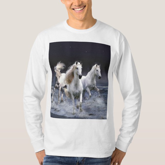 Horses running  throw pillow T-Shirt (Front)