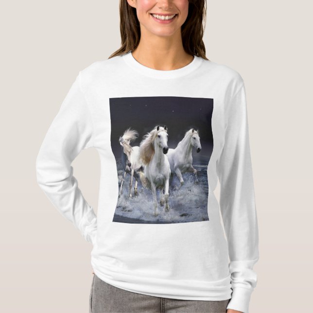 Horses running  throw pillow T-Shirt (Front)