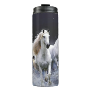 Horses running  throw pillow thermal tumbler
