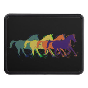 horses running trailer hitch cover