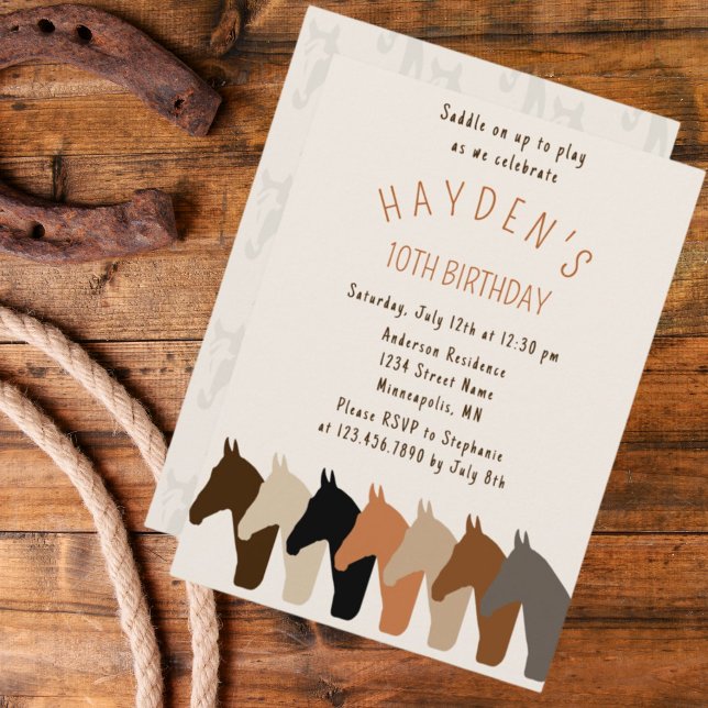 Horses Silhouette Birthday Invitation (Creator Uploaded)